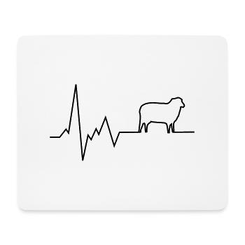 heartbeat sheep - Mouse Pad (horizontal) - white - Front