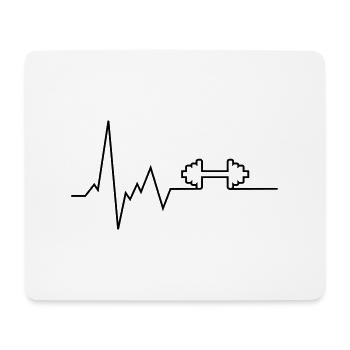 herzschlag hantel - Mousepad (Querformat) - Weiß - Vorne