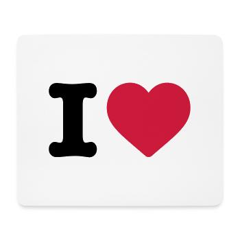 J'aime la conception de logo aime la police coeur coeur rouge - Tapis de souris (format paysage) - blanc - Devant