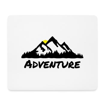 Abenteuer, Berge und Wald - Mousepad (Querformat) - Weiß - Vorne