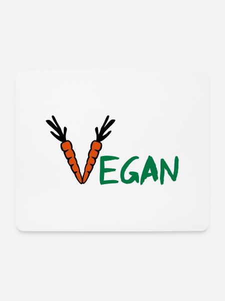 Vegan - Mousepad (Querformat) - Weiß
