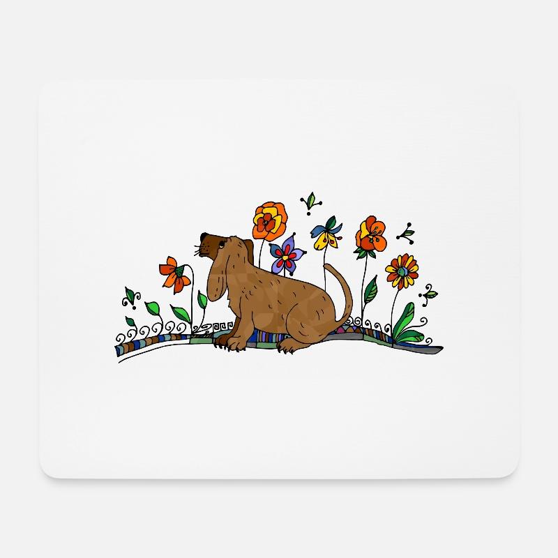 Hund - Mousepad (Querformat) - Weiß