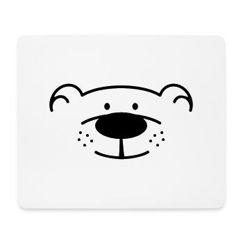 Lustiger Bärenkopf mit schwarzer Nase - Mousepad (Querformat) - Weiß - Vorne