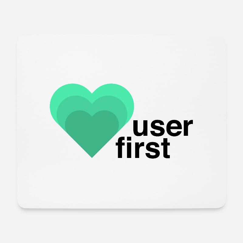 UX Designer T-Shirt, User first, Grün - Mousepad (Querformat) - Weiß