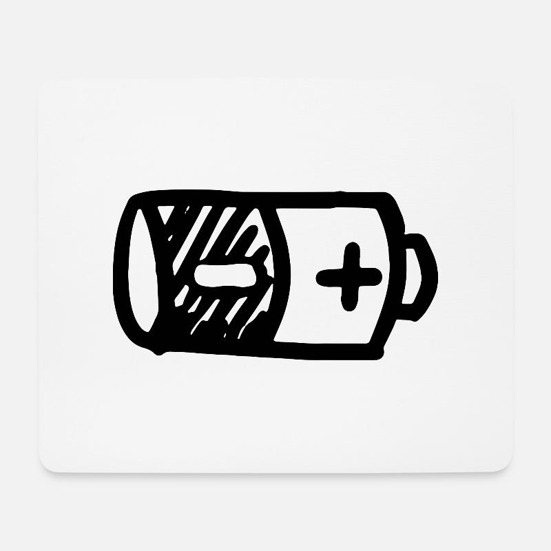 T-Shirt Elektrische Batterie Batterie Wissenschaft - Mousepad (Querformat) - Weiß
