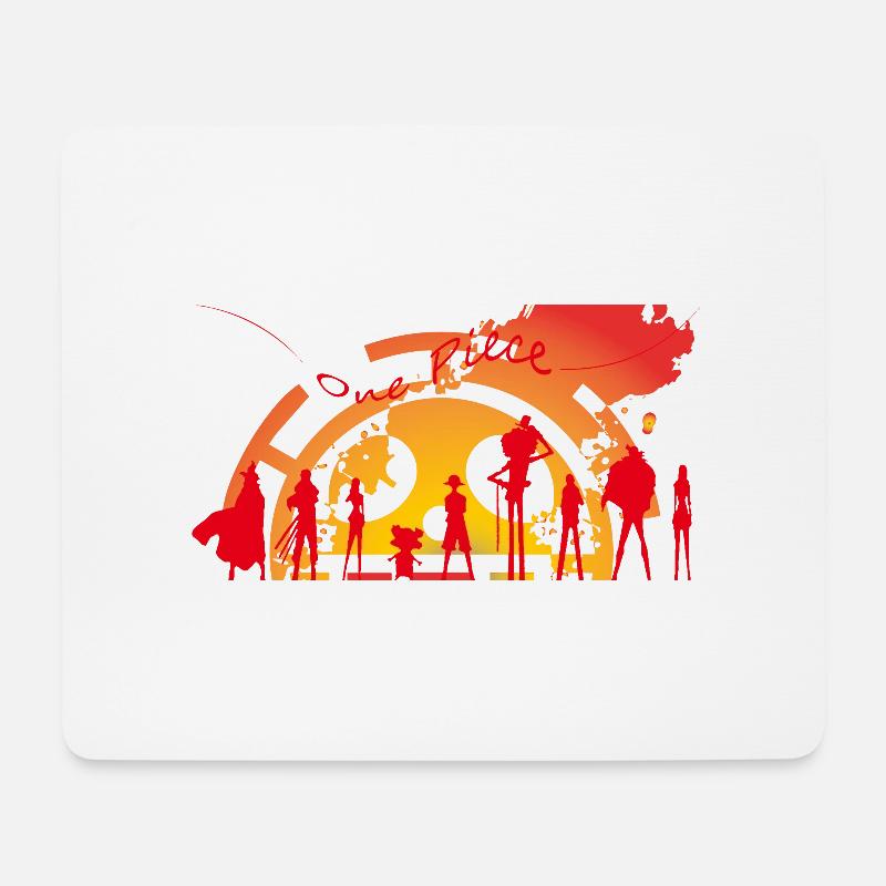 One Piece Rotes Logo - Mousepad (Querformat) - Weiß