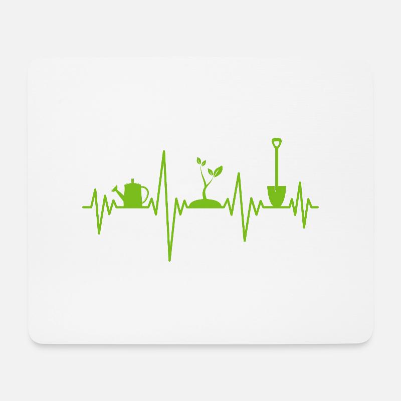 Garten Gärtner Gartenarbeit Herzschlag - Mousepad (Querformat) - Weiß