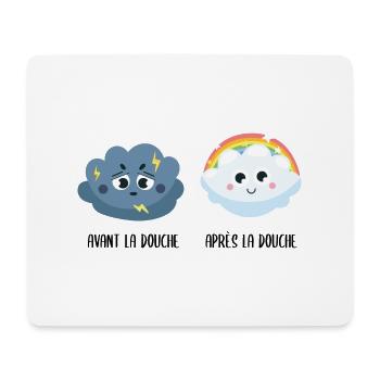 Avant apres la douche - Tapis de souris (format paysage) - blanc - Devant