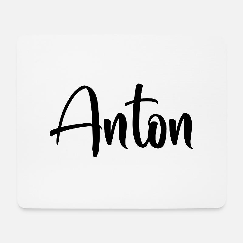 Name - Anton - Mousepad (Querformat) - Weiß