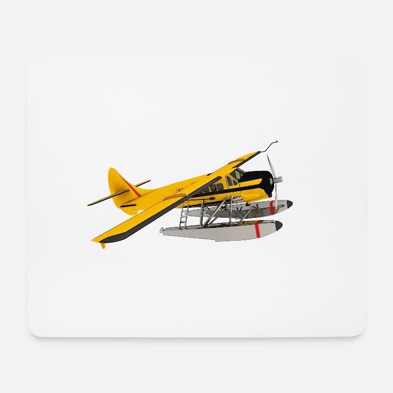 Einmotoriges Wasserflugzeug aus den 1950er Jahren - Mousepad (Querformat) - Weiß