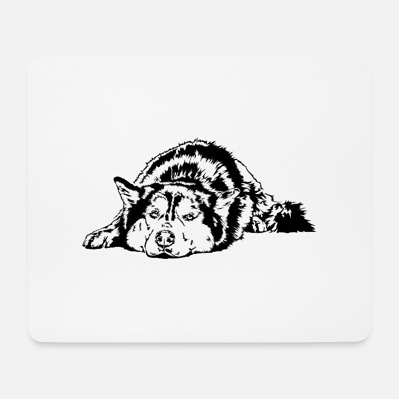 SIBERIAN HUSKY lustiger Hund Hunde Wilsigns - Mousepad (Querformat) - Weiß