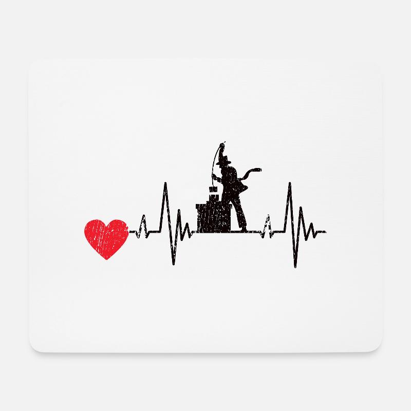 Schornsteinfeger EKG Essenkehrer Puls Kaminkehrer - Mousepad (Querformat) - Weiß