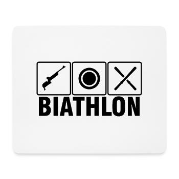 biathlon biathlon biathlon shot - Tapis de souris (format paysage) - blanc - Devant