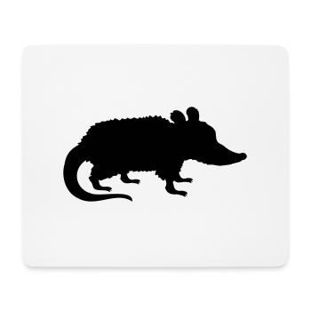 Silhouette Opossum Design - Mouse Pad (horizontal) - white - Front