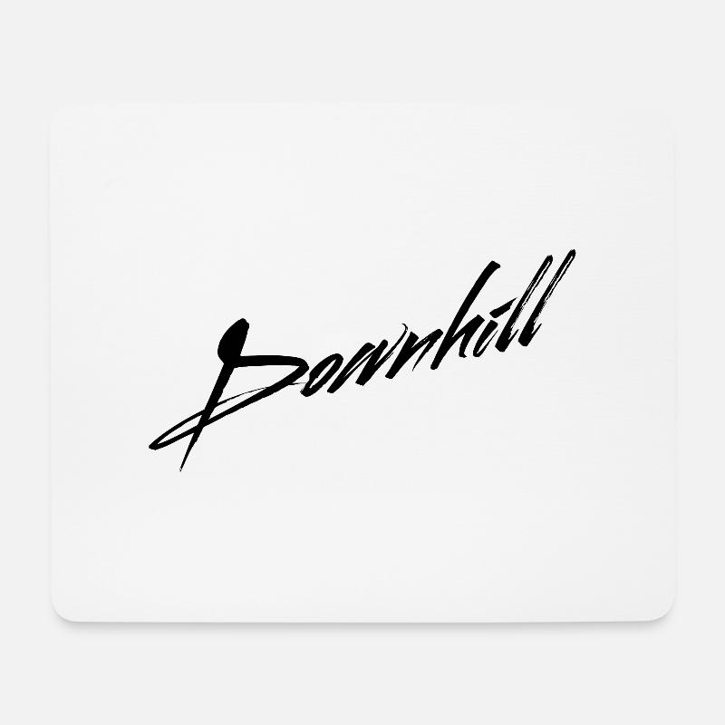 Downhill Text Mountainbiker Fahrrad Fahrer - Mousepad (Querformat) - Weiß