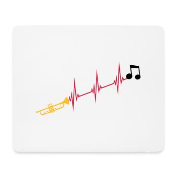 Musical note heartbeat trumpet - Mouse Pad (horizontal) - white - Front