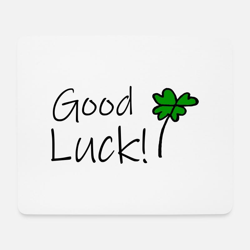 Good Luck - Mousepad (Querformat) - Weiß