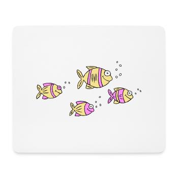 Fische Wasser Meer Graffiti Kinderzeichnung Natur - Mousepad (Querformat) - Weiß - Vorne