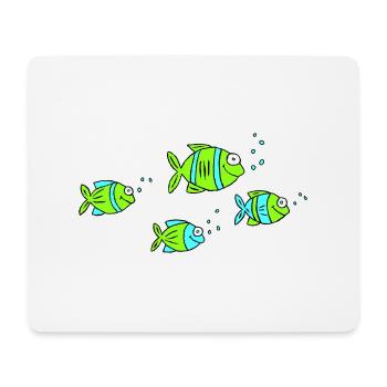 Fische Wasser Meer Graffiti Kinderzeichnung Natur - Mousepad (Querformat) - Weiß - Vorne