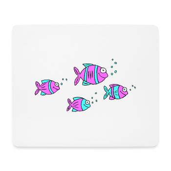 Poisson Cichlide Eau Mer Graffiti Dessin - Tapis de souris (format paysage) - blanc - Devant