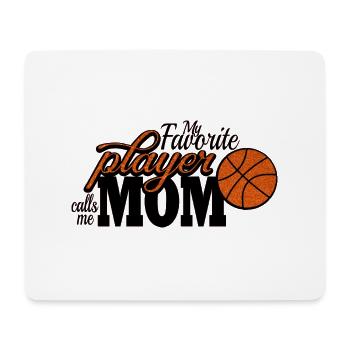 Mein Lieblingsspieler nennt mich Mama - Mousepad (Querformat) - Weiß - Vorne