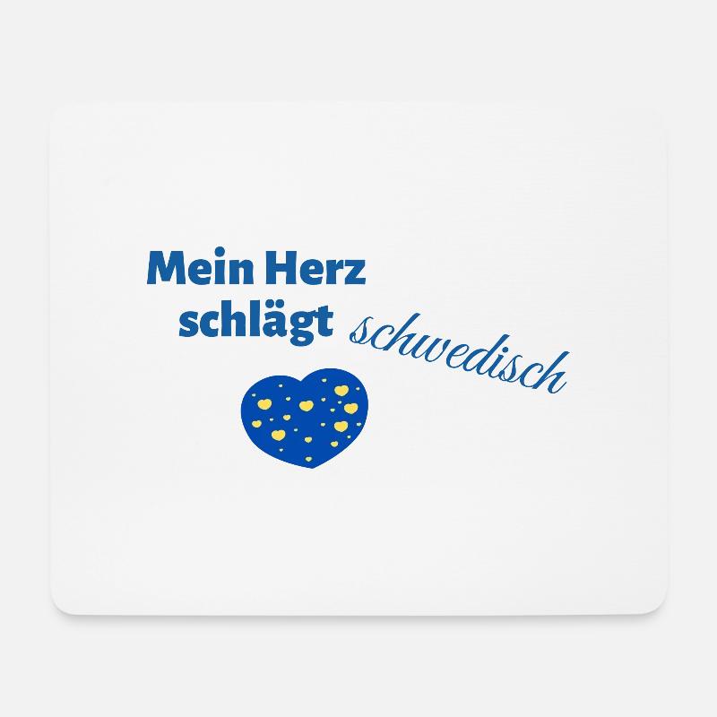 Schweden Herz - Mousepad (Querformat) - Weiß