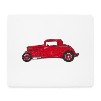 Hot Rod rouge, Street Rod, design de Mondwinkel - Tapis de souris (format paysage) - blanc - Devant