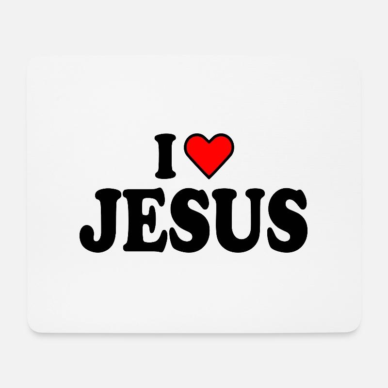 I love jesus - Mousepad (Querformat) - Weiß