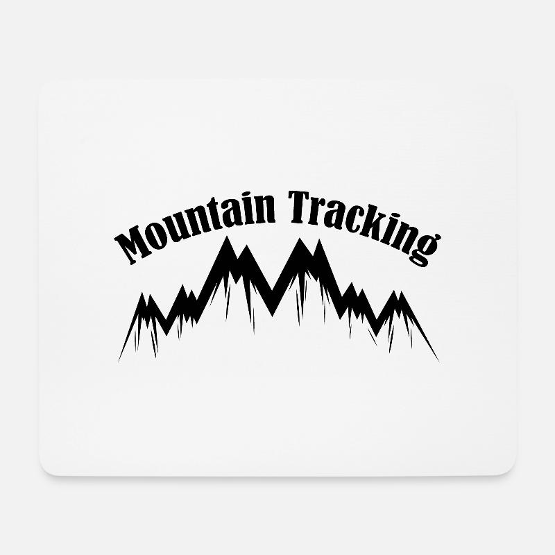 Mountain Tracking Black - Mousepad (Querformat) - Weiß
