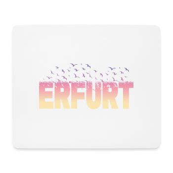 Erfurt Deutschland Stadt Schrift Vögel Skyline - Mousepad (Querformat) - Weiß - Vorne