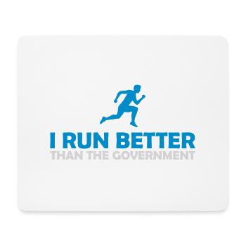 run better than government - Mouse Pad (horizontal) - white - Front