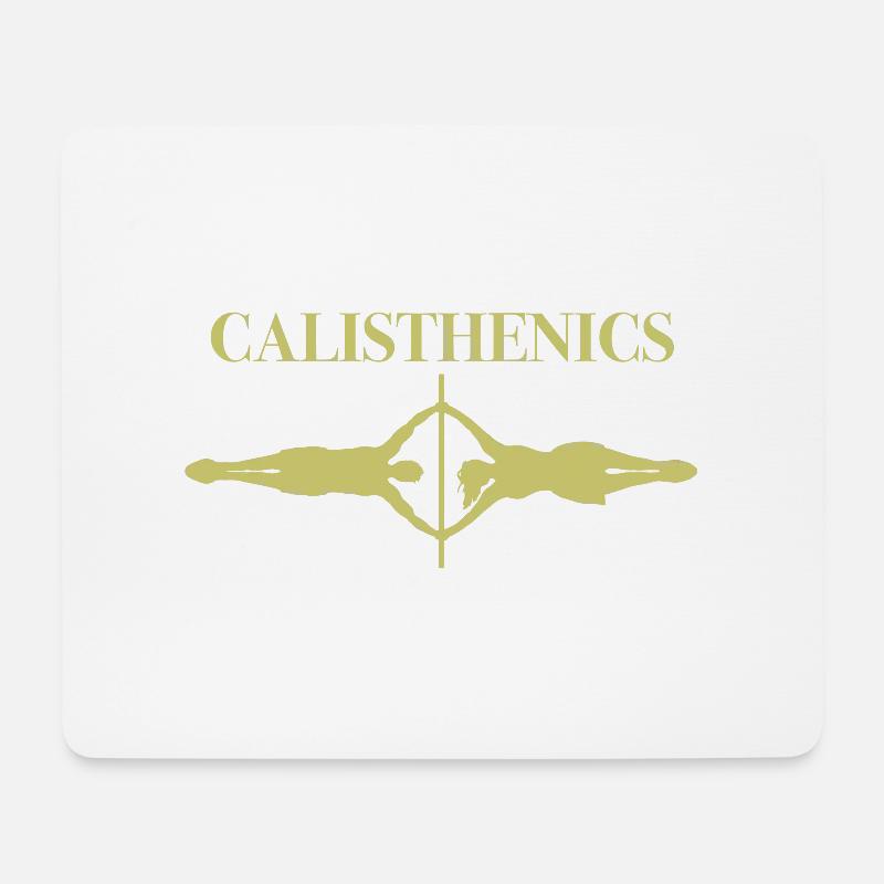 Calisthenics macht dich stark wie ein Bär. - Mousepad (Querformat) - Weiß