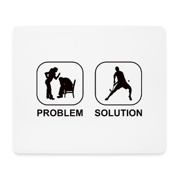 Joueur de hockey Cadeau Floorball Hockey sur gazon Hockey - Tapis de souris (format paysage) - blanc - Devant