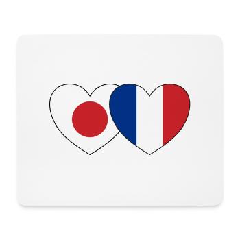 Japan Frankreich Flagge Herz - Mousepad (Querformat) - Weiß - Vorne