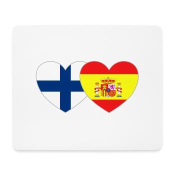 Finnland Spanien Flagge Herz - Mousepad (Querformat) - Weiß - Vorne