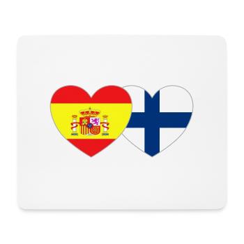 Spanien Finnland Flagge Herz - Mousepad (Querformat) - Weiß - Vorne