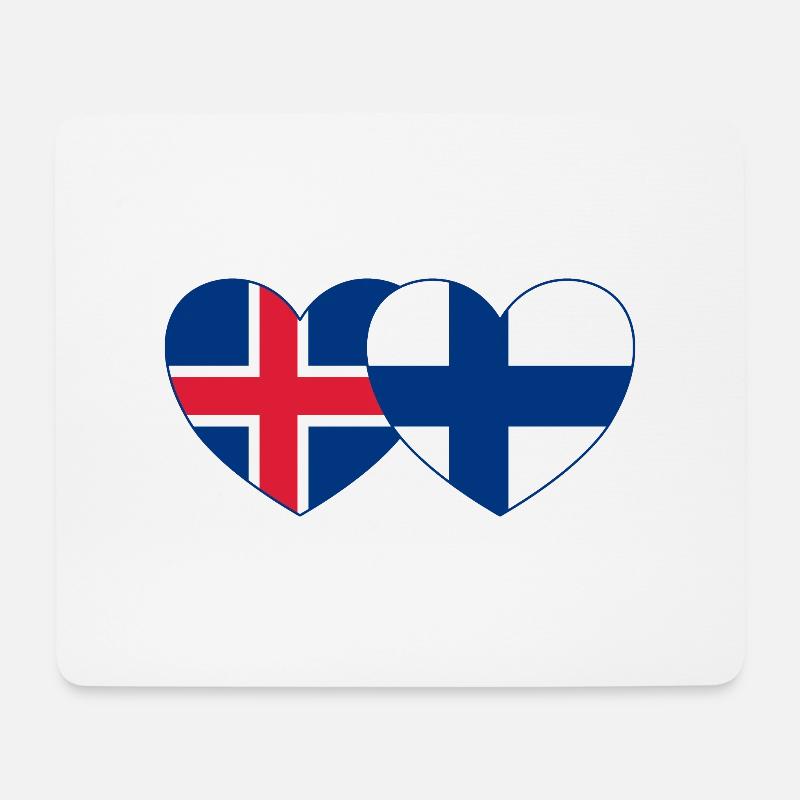 Island Finnland Flagge Herz - Mousepad (Querformat) - Weiß
