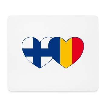 Finland Romania Flag Heart - Mouse Pad (horizontal) - white - Front
