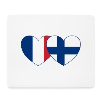 France Finlande Flag Coeur - Tapis de souris (format paysage) - blanc - Devant