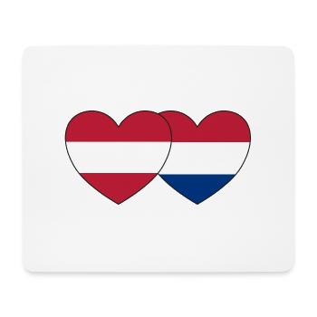 Austria Holland Flag Heart - Mouse Pad (horizontal) - white - Front