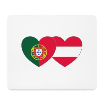 Portugal Autriche Flag Coeur - Tapis de souris (format paysage) - blanc - Devant