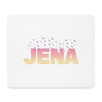 Jena Deutschland Stadt Schrift Vögel Skyline - Mousepad (Querformat) - Weiß - Vorne