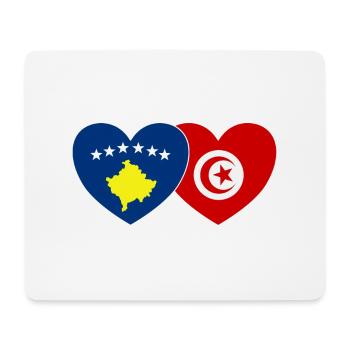 Kosovo Tunisie Flag Heart - Tapis de souris (format paysage) - blanc - Devant
