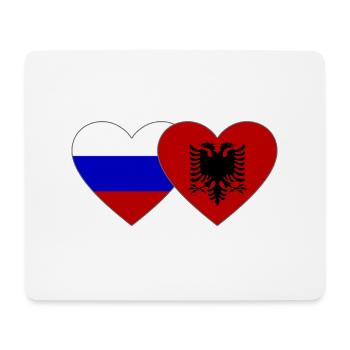 Russland Albanien Flagge Herz - Mousepad (Querformat) - Weiß - Vorne