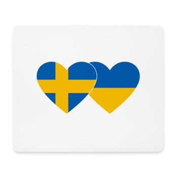 Suède Ukraine Flag Heart - Tapis de souris (format paysage) - blanc - Devant