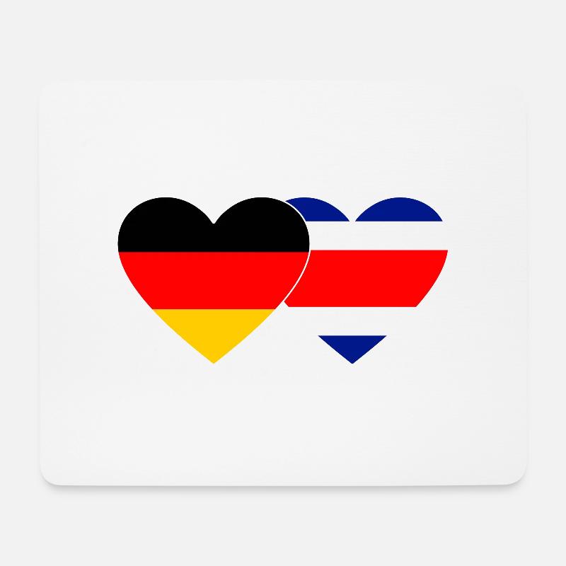 Deutschland Costa Rica Flagge Herz - Mousepad (Querformat) - Weiß