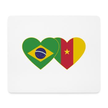Brazil Cameroon Flag Heart - Mouse Pad (horizontal) - white - Front