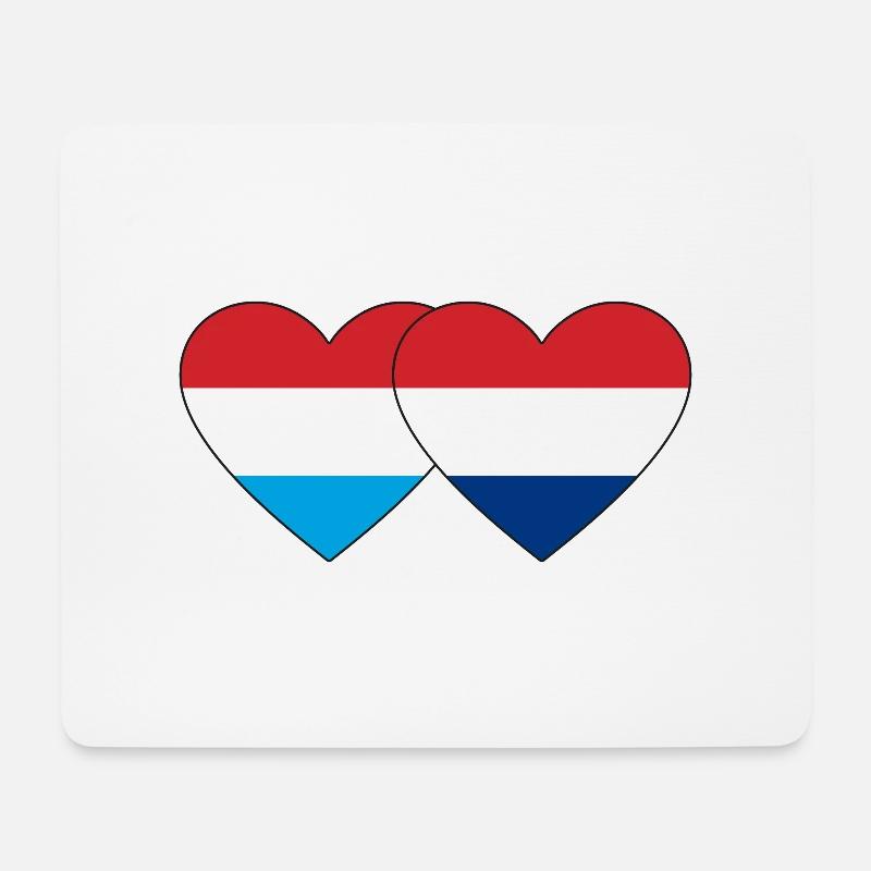 Luxemburg Holland Flagge Herz - Mousepad (Querformat) - Weiß