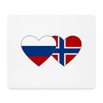 Russia Norway Flag Heart - Mouse Pad (horizontal) - white - Front