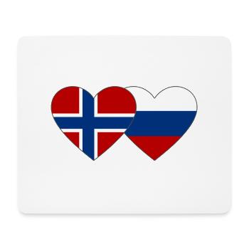 Norway Russia Flag Heart - Mouse Pad (horizontal) - white - Front